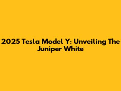 2025 Tesla Model Y: Unveiling The Juniper White