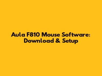 Aula F810 Mouse Software: Download & Setup