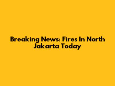 Breaking News: Fires In North Jakarta Today