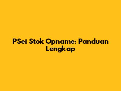 PSei Stok Opname: Panduan Lengkap