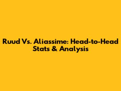 Ruud Vs. Aliassime: Head-to-Head Stats & Analysis