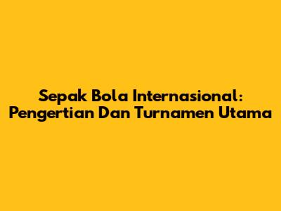Sepak Bola Internasional: Pengertian Dan Turnamen Utama