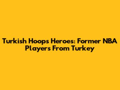 Turkish Hoops Heroes: Former NBA Players From Turkey